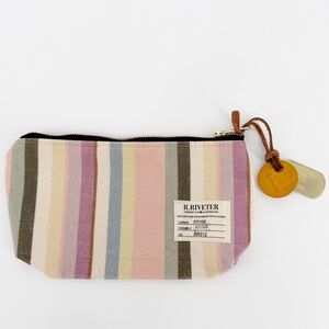 R. Riveter Lucy Canvas Zipper Pouch Stripes